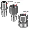 3/8 Inch Power Washer Quick Connect Kit Stainless Steel Adapter Set Power Washer Adapter Fittings Female/Male NPT Thread 12 Pcs 5000 PSI