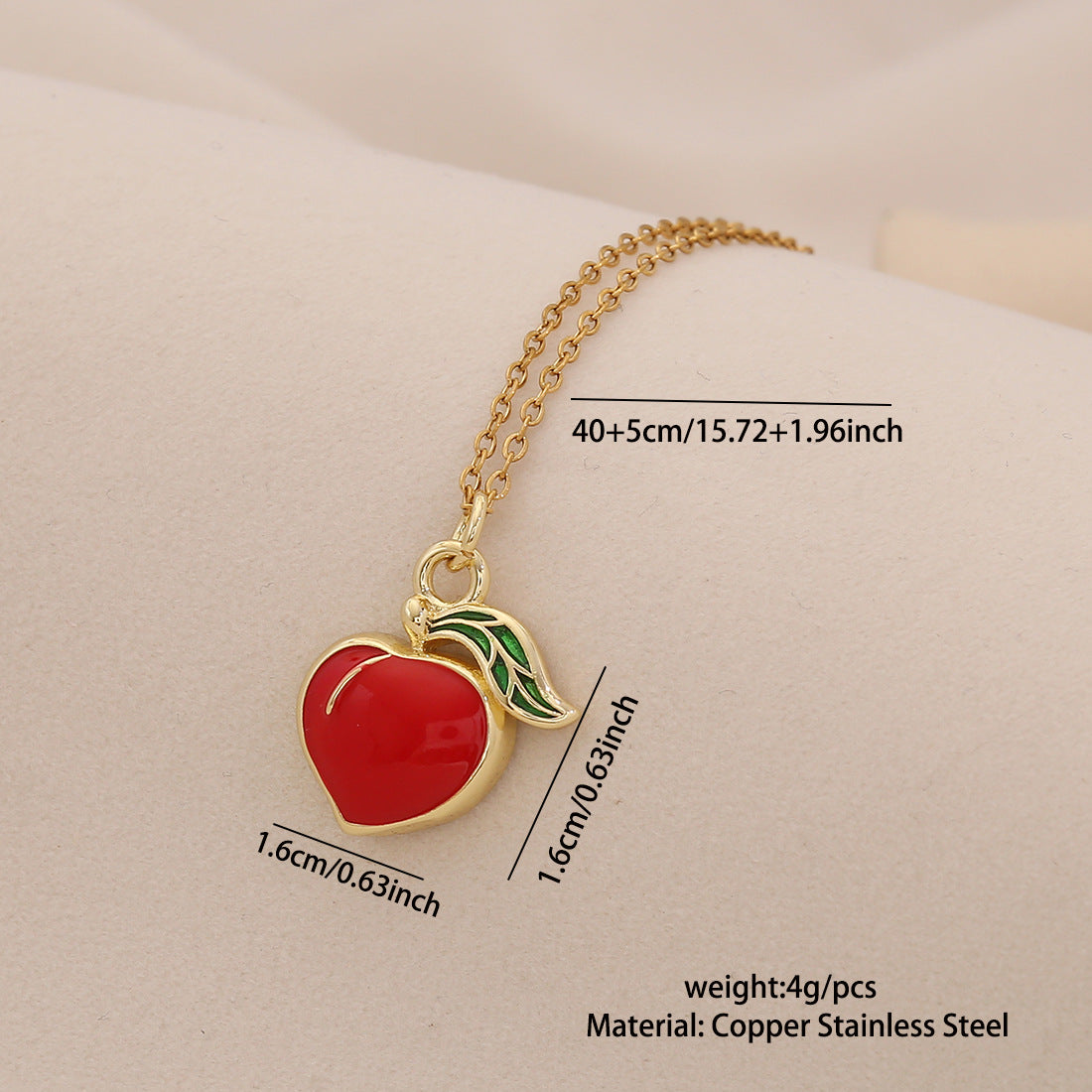 Cute Cherry Strawberry Pendant Necklace Fashionable And Versatile Clavicle Chain Trendy Necklace N1510