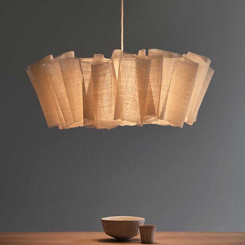Nordic Linen Pleated Pendant Light Lampshade