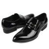 Men's Black Evening Patent Leather Dress Shoes with Tuxedo