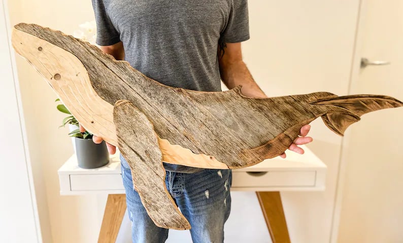 Wood Art / Reclaimed Wood / Humpback Whale / Wood Wall Art / image 2