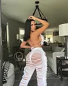 Ripped Fringed Casual Trousers Set