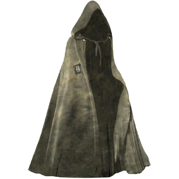 Mens Asymmetric Cut Full Length Hooded Gothic Robe Cloak Cosplay Costume