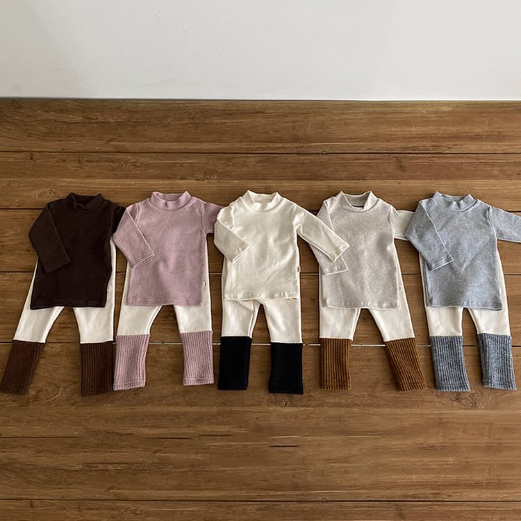 Baby Solid Color Half Turtleneck Shirt