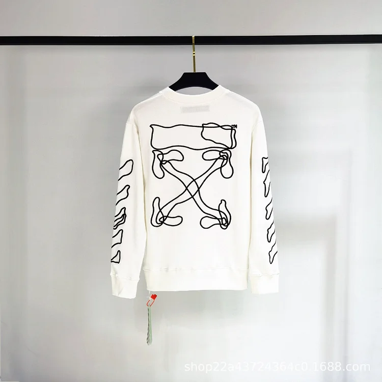 Off White Sweatshirts Long Sleeve round Neck Neck Winter Men and Women Same Style Sweatershirt