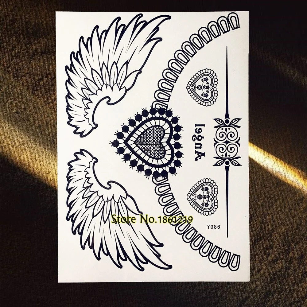 25 Styles Popular Black Temporary Tattoo Fake Dandelion Fairy Tatoo Women Lady Body Art Decals Waterproof Henna Tattoo Stickers