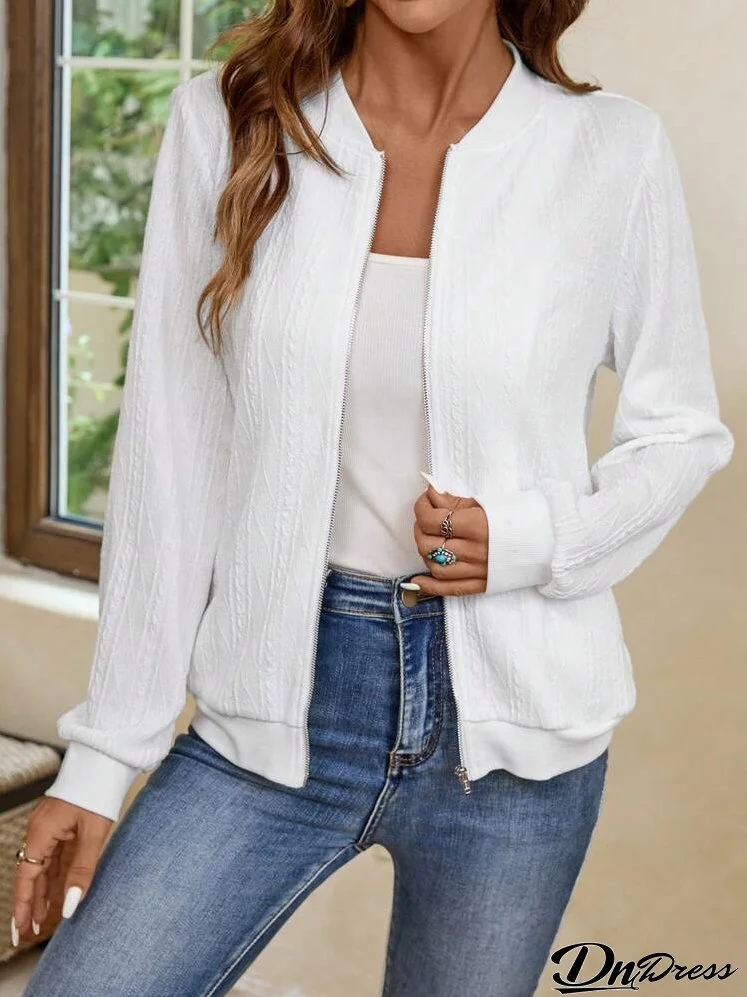 Women's Solid Color Simple Daily Long Sleeve Jacket