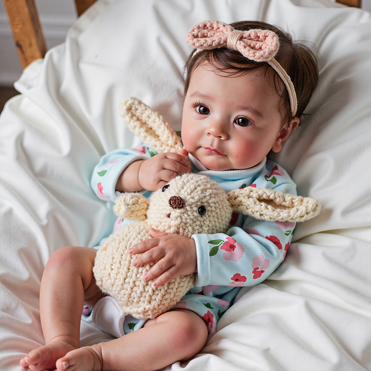 18" Real Lifelike Cute Eyes Opened Reborn Newborn Doll Girl Named Terian with Brown hair：Realistic Reborn Baby Dolls By Rsgdolls®