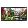 (US Only)Full Embroidery Eco-cotton Thread 11CT Printed Landscape Cross Stitch 131x66cm