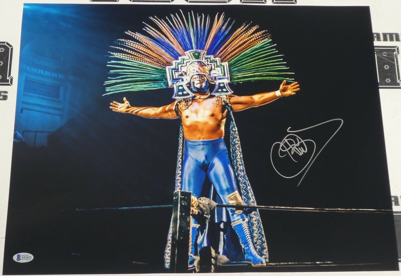 Blue Demon Jr Signed 16x20 Photo Poster painting BAS Beckett COA AAA NWA Lucha Libre Autograph 4