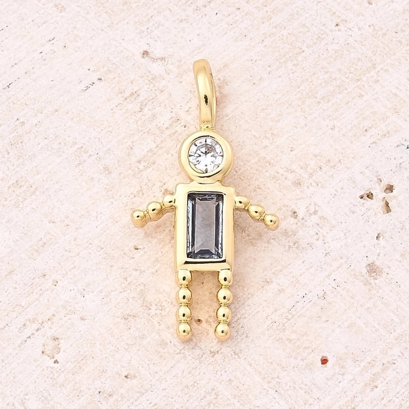 1 Piece 15×7.5mm Hole 2~2.9mm Copper Zircon 18K Gold Plated Geometric Simple Polished Jewelry Accessories Pendant
