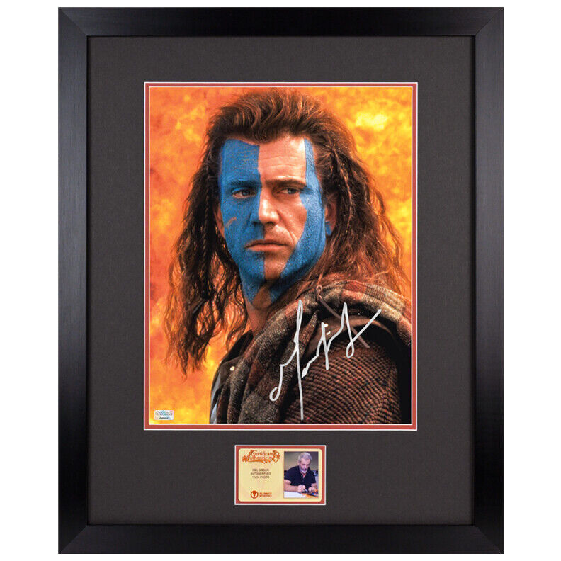 Mel Gibson Autographed 1995 Braveheart William Wallace 11x14 Framed Photo Poster painting