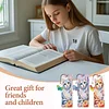 3Pcs DIY Pearl Painting Cat Bookmark with Butterfly Pendant Home Office Supplies Gift for Book Lovers
