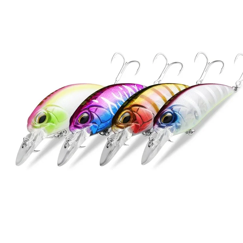 ASINIA Best price 4pcs each set 65mm 14g crank dive 2m professional fishing tackle Retail qulity fishing lure for pike and bass