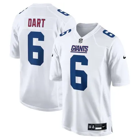 Youth New York Giants #6 Jaxson Dart  Tundra White Fashion Game Jersey