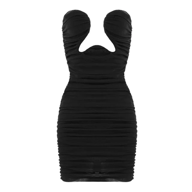 Toloer Strapless Black Bodycon Dress-Outfit Ideas