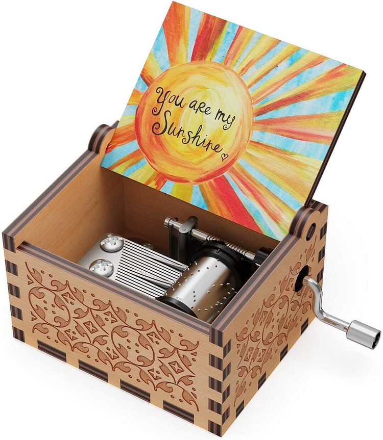 You Are My Sunshine - Colorful Wooden Hand Crank Music Box  Gift