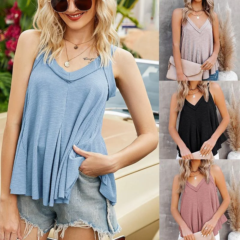 New V-Neck Irregular Hem Vest