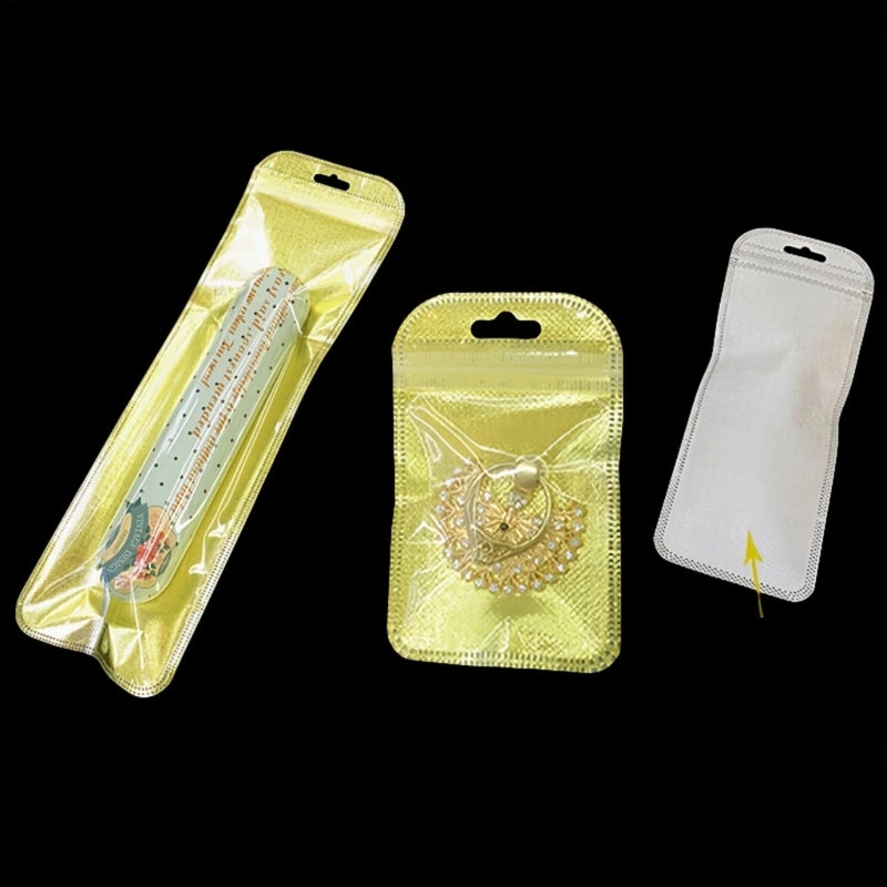 50 PCS/Package Plastic Basic Casual Daily Solid Color Jewelry Packaging Bags