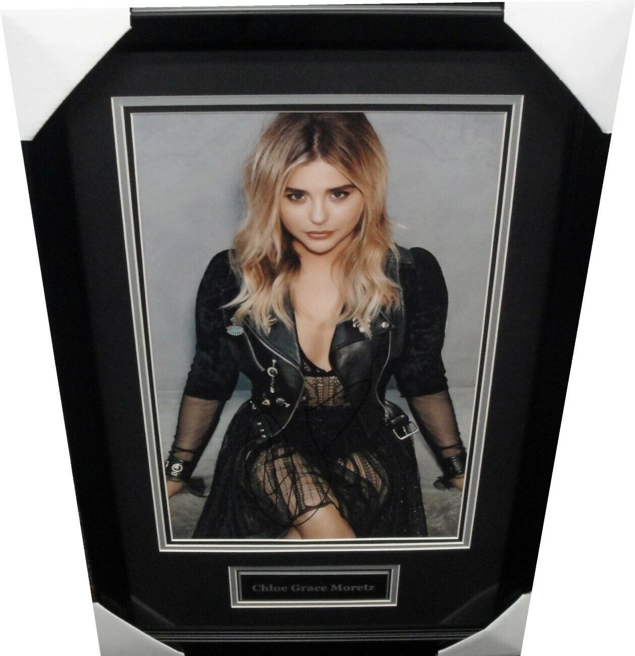 Chloe Moretz Hand Signed 12x18 Photo Poster painting Sexy in Black Kickass Star W/ COA from CBL