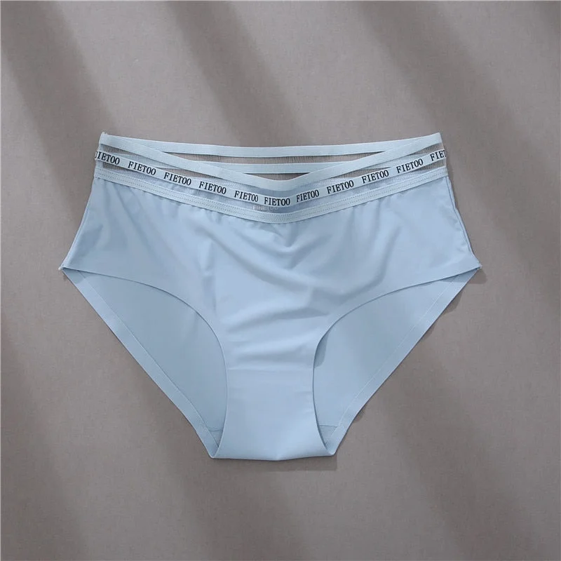 FINETOO L-XXL Plus Size Women's Underwear Panties High Waist Letter Printed Briefs Femme Pantys Sexy Lace Underpants For Women