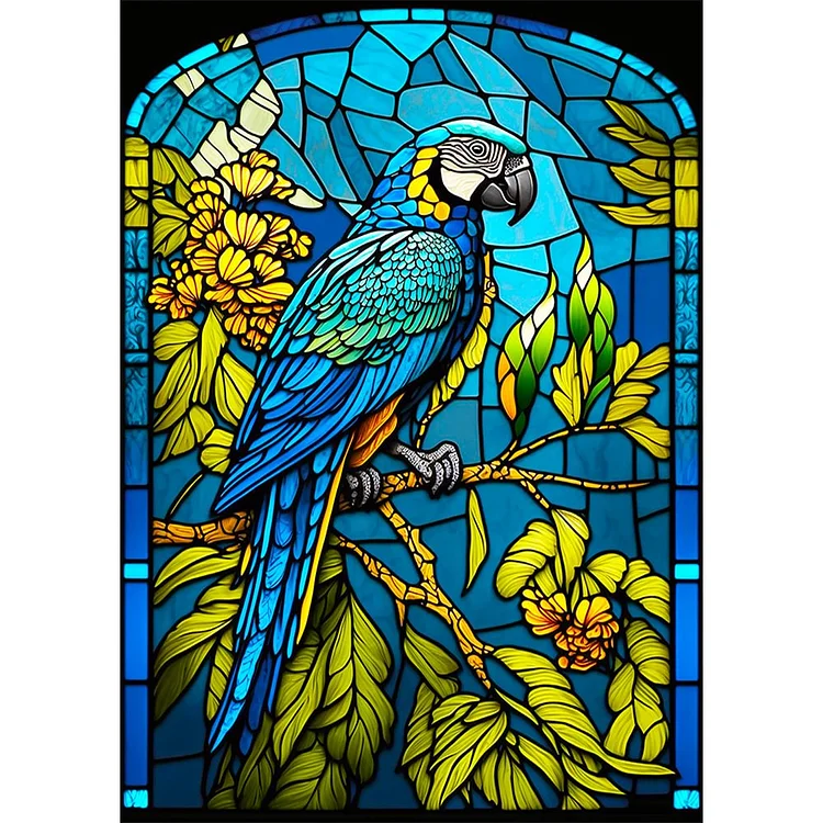 Glass Art - Bird 11CT Stamped Cross Stitch 50*60CM