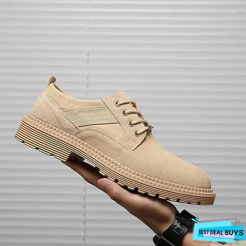 Men's Summer Outdoor Sneakers Cowhide Non-Slipping Black / Yellow / Khaki