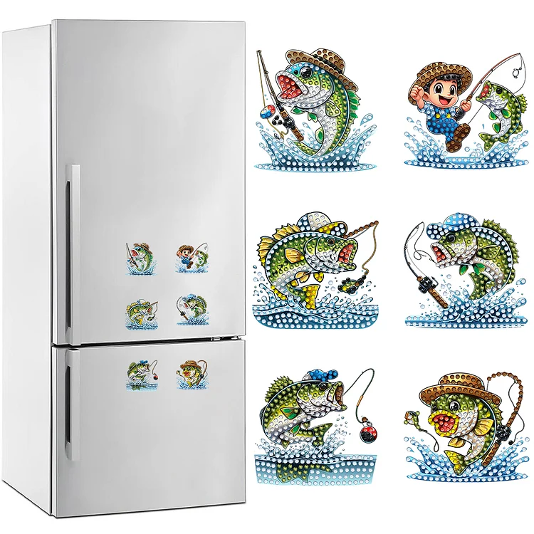 【Magnet Stickers】6Pcs Acrylic Special Shape Bud Goblin Fridge Stickers Diamond Art Magnets Decals gbfke