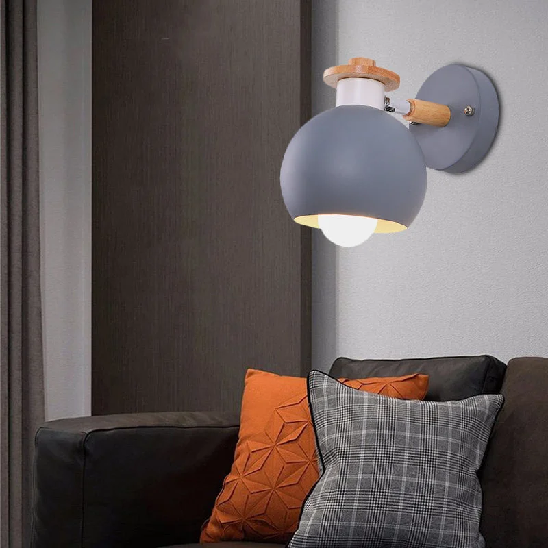 Single Light Spherical Wall Lamp Nordic Metal Sconce Light for Kindergarten Child Bedroom