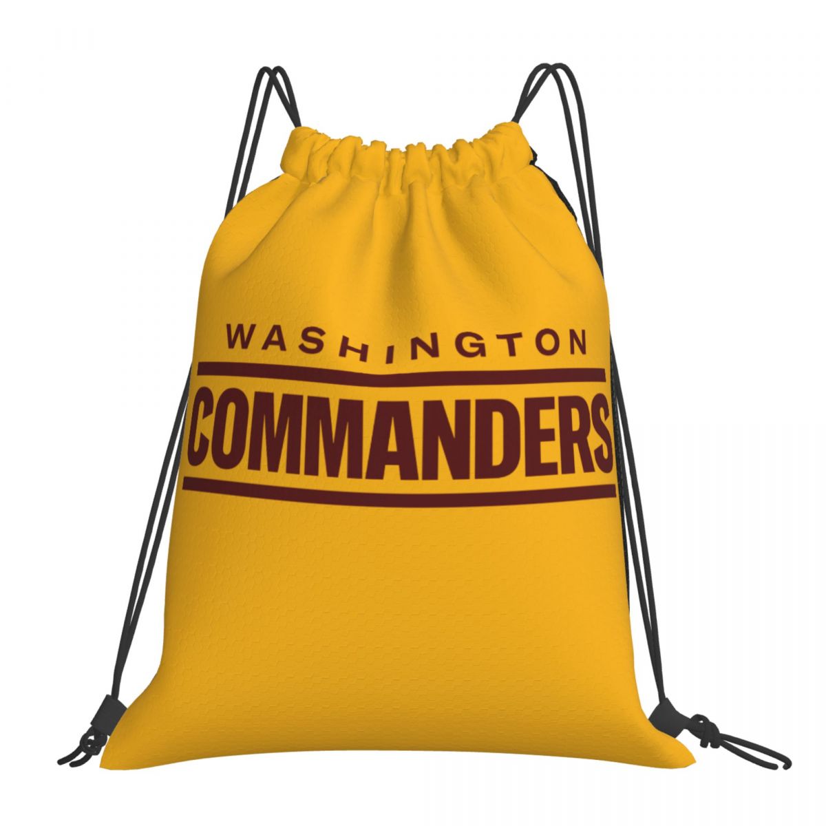 Washington Commanders Wordmark Waterproof Adjustable Lightweight Gym Drawstring Bag