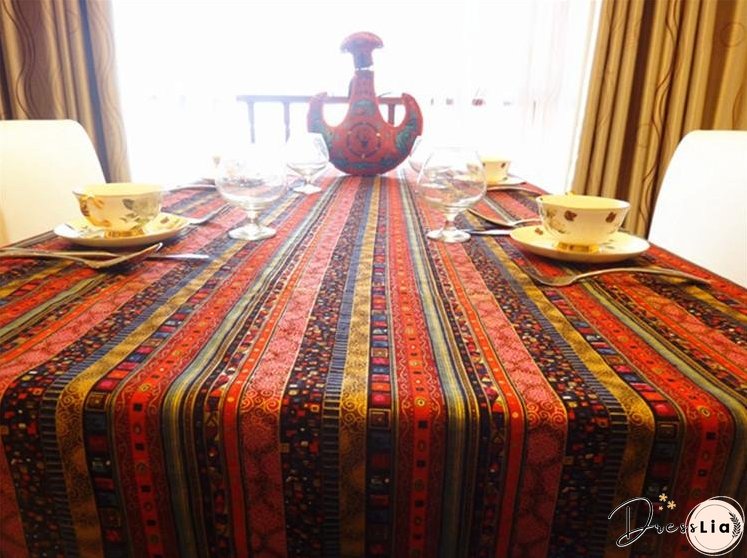 Cotton and linen table linen tablecloth tea table cloth square tablecloth national wind bronzing lace cotton and linen tablecloth