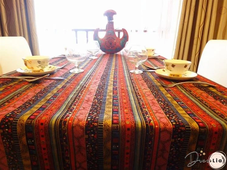Cotton and linen table linen tablecloth tea table cloth square tablecloth national wind bronzing lace cotton and linen tablecloth
