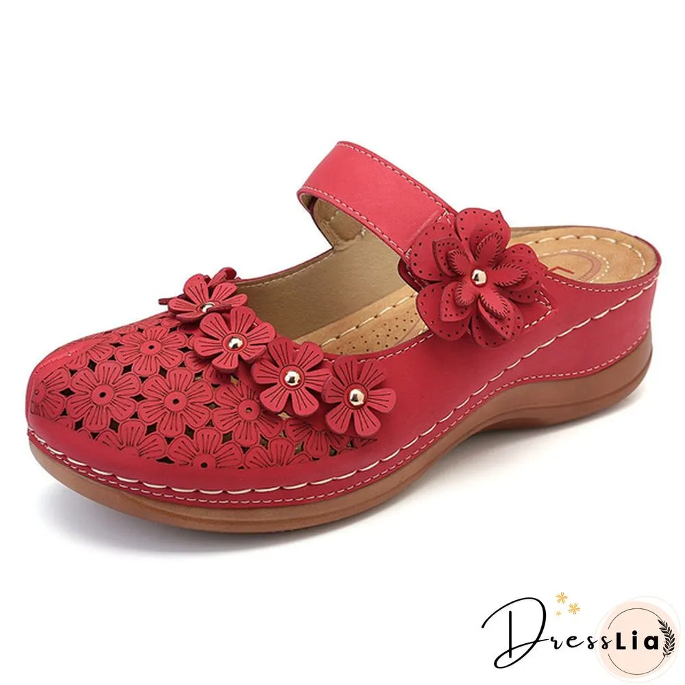 New Arrival Women Vintage Style Sandals Flats Shoes Summer Casual Shoes Retro Shoes Breathable Shoes
