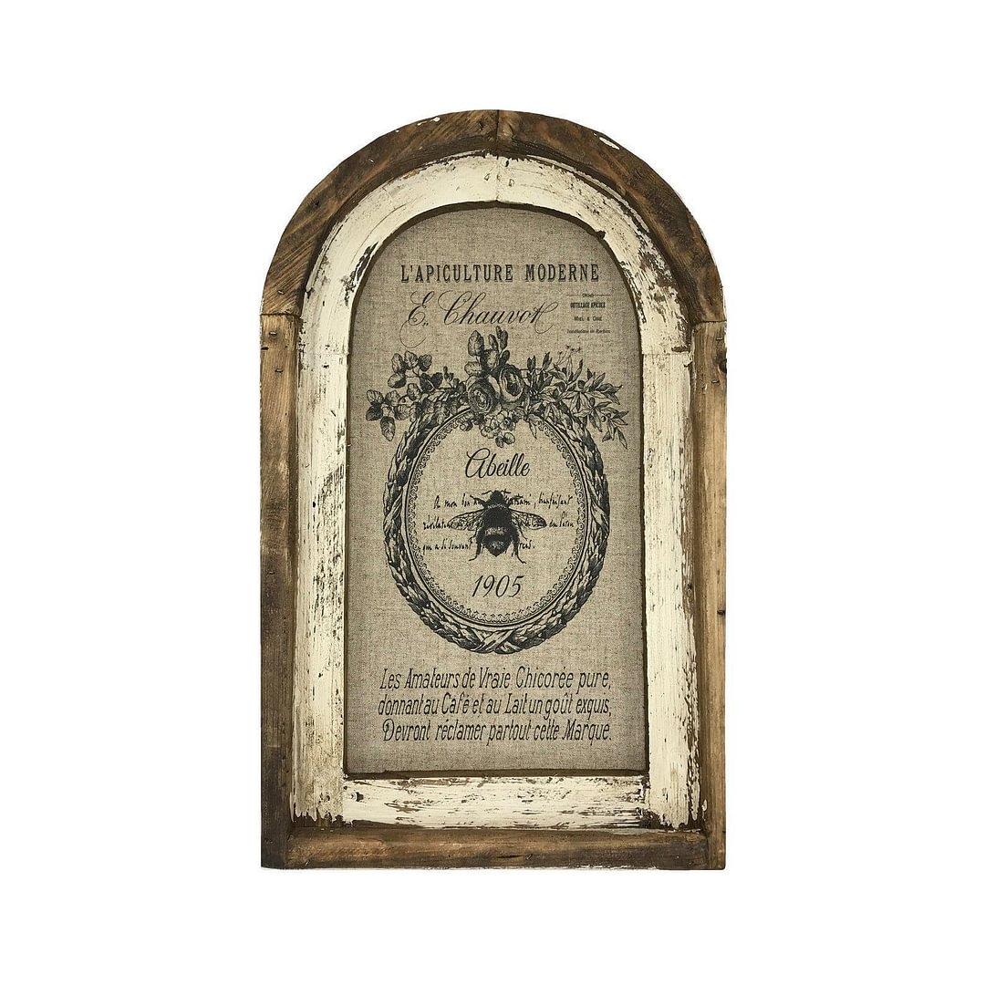 French Bee Wall Art Rustic Farmhouse Decor