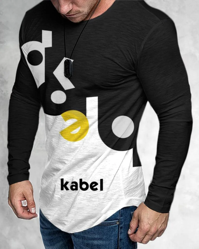 Men's Letter Printing Long Sleeves