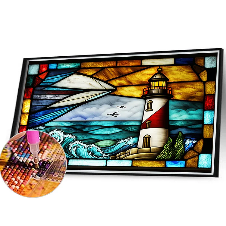 Beach Lighthouse - Full Round - Diamond Painting(30*30cm)