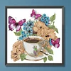 Coffee Flower Butterfly-Partial Speical Shaped Diamond Painting 30*30CM