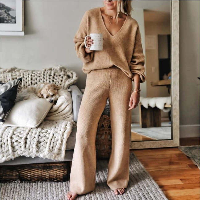 camel loungewear set