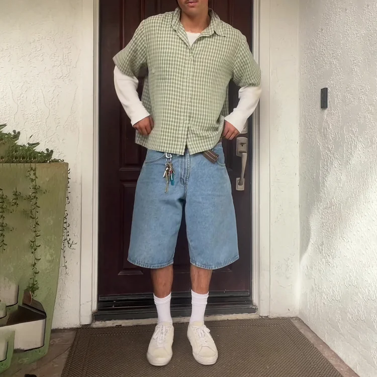 Men's 90's Retro Loose Denim Shorts