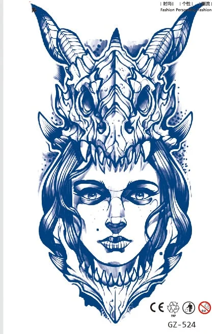 Temporary Waterproof Tattoo Stickers Seductive Snake Flower Ink Lasting Sexy Girls Arm Chest Waist Buttocks Realistic Fake Tatoo