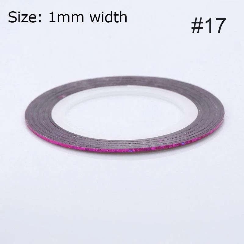 1mm 2mm 6mm Matte Glitter Nail Striping Tape Line Rainbow Multi Color Styling Tool Sticker Decal  DIY Decoration-Nail Inspo