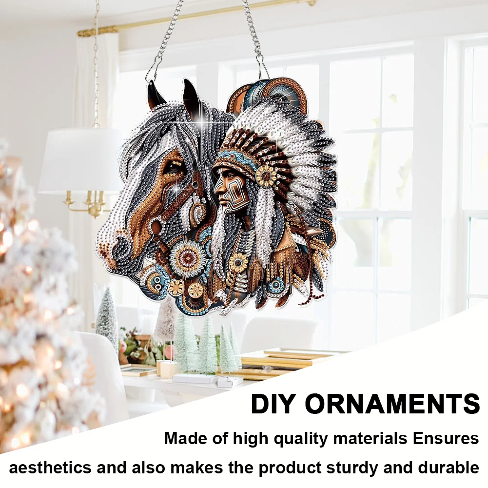 Indians 2D Flat DIY Rhinestone Diamond Art Pendants DIY Home Decor Hanging Charm