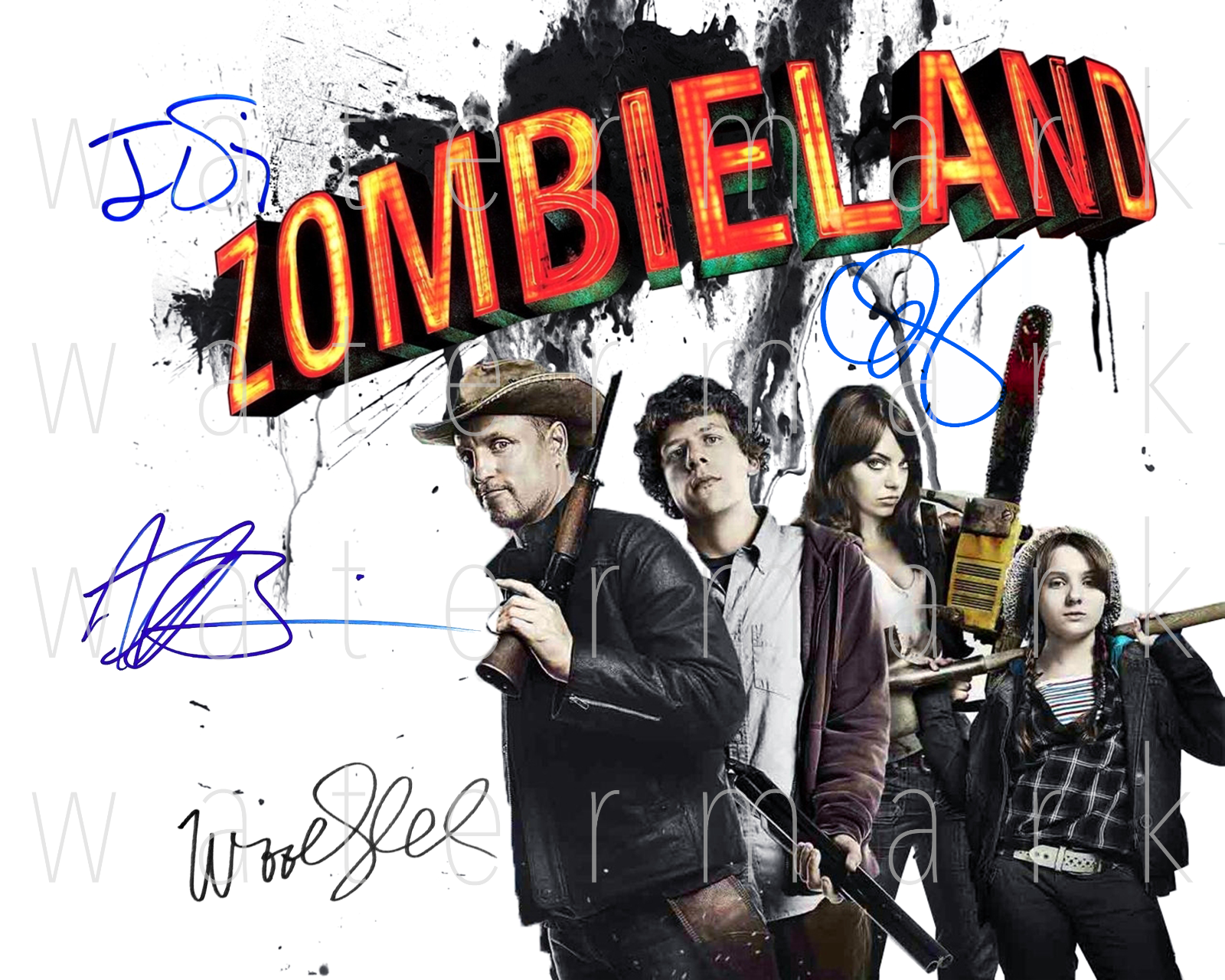 Zombieland signed Harrelson Stone Jesse 8X10 Photo Poster painting picture poster autograph RP