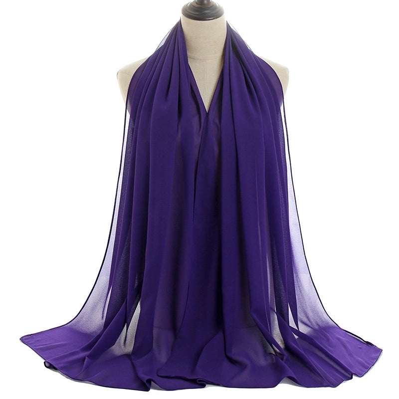 Women’s Minimalist Solid Color Chiffon Cotton Linen Scarves