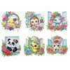 (US Local)6Pcs Acrylic  Animals Diamond Painting Fridge Magnet for Whiteboard