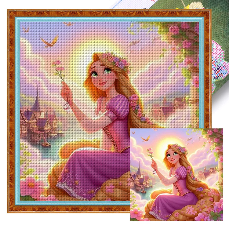【Huacan Brand】Disney'S Rapunzel In The Sun 11CT Stamped Cross Stitch 40*40CM
