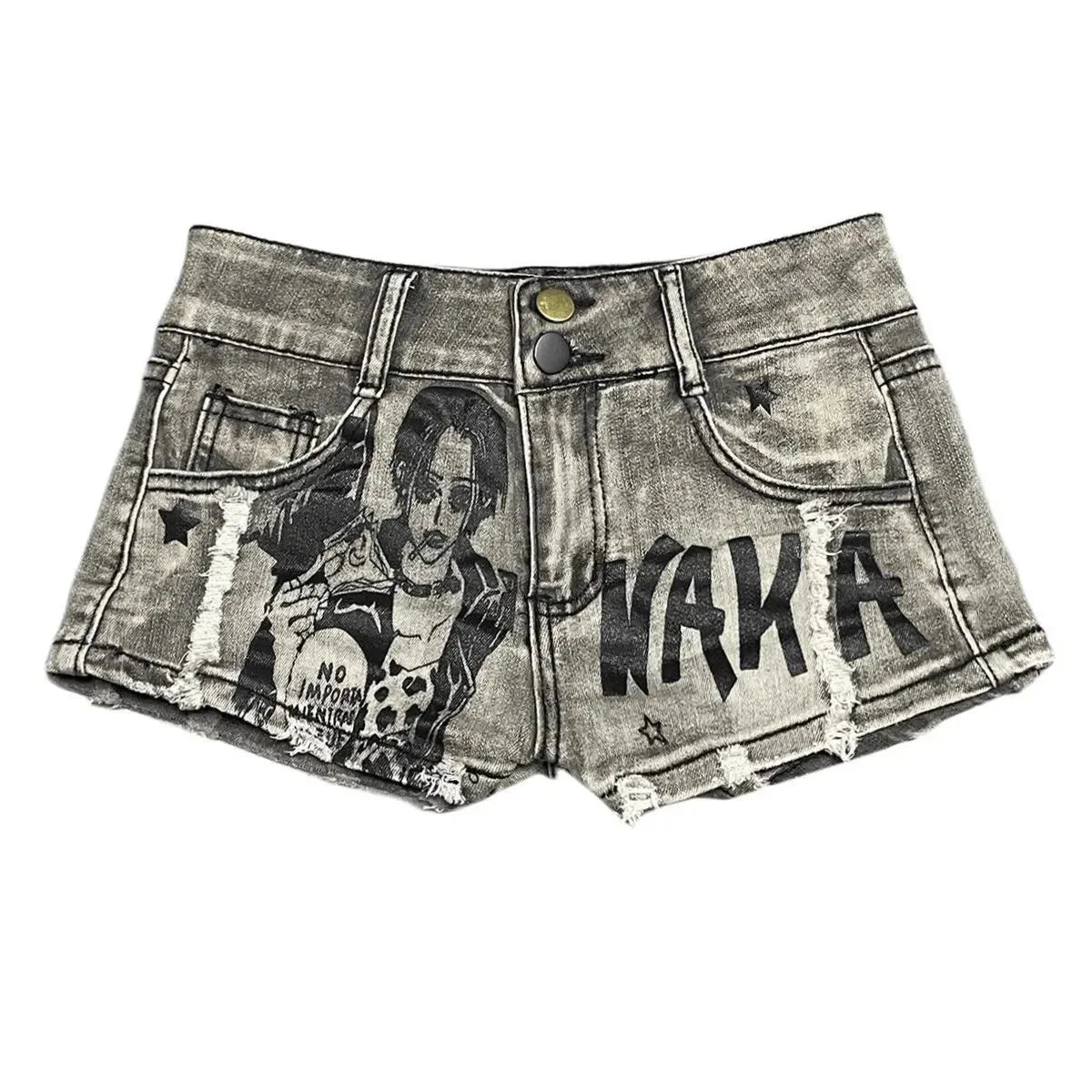Llyge 2024 Women's Grey Summer High Waist Jean Shorts Y2K Baggy Straight Hip Hop America Street  Sexy Spicy Girl Denim Short Hot Pants llyge