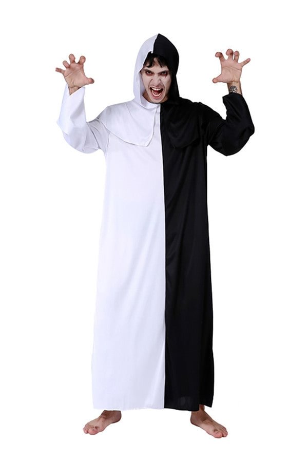 Half Black White Doomsday Judge Doom Couple Ghost Wizard Costume For Men-elleschic