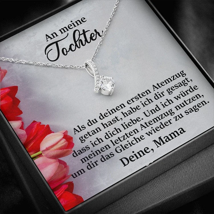 Kettenmachen S925 Silber Halskette Geschenk - An Meine Tochter von Mama-Geschenk mit Tulpe Nachrichtenkarte 