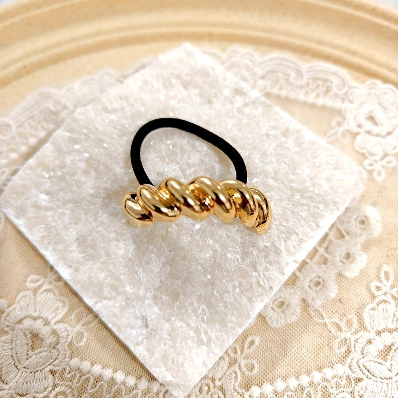 Women’s Casual Minimalist Solid Color Metal Plating Hair Tie